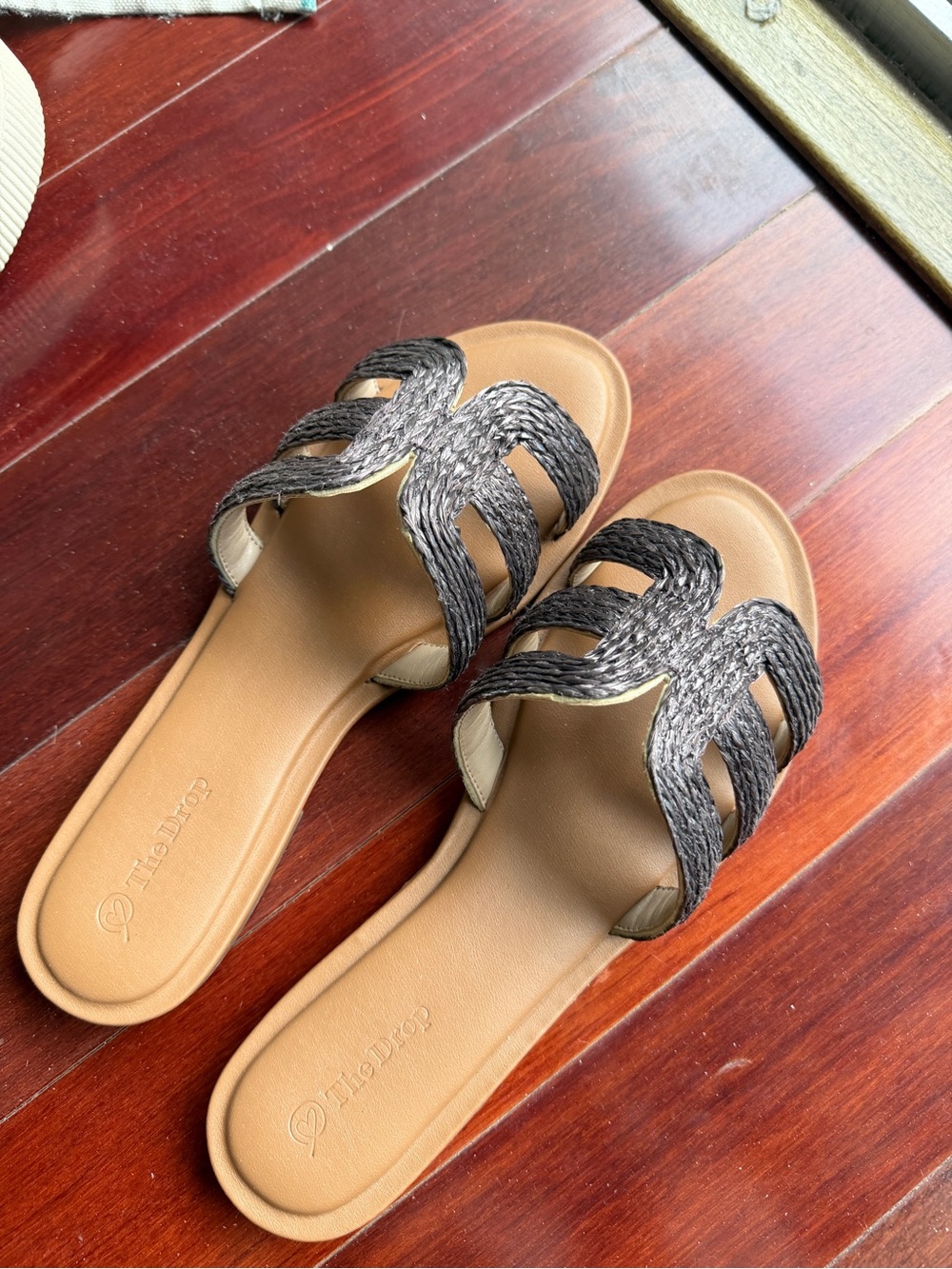 Woven Slide Sandals by The Drop -Coffee